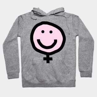 Female Pink Smiley Face Hoodie